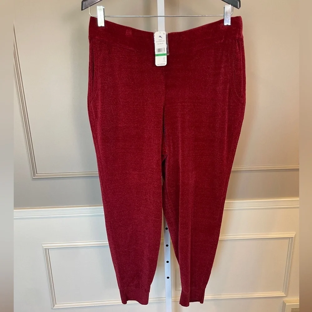 Tommy Bahama NWT Women's Large Sea Light Sweater Jogger Pants Chenille $128